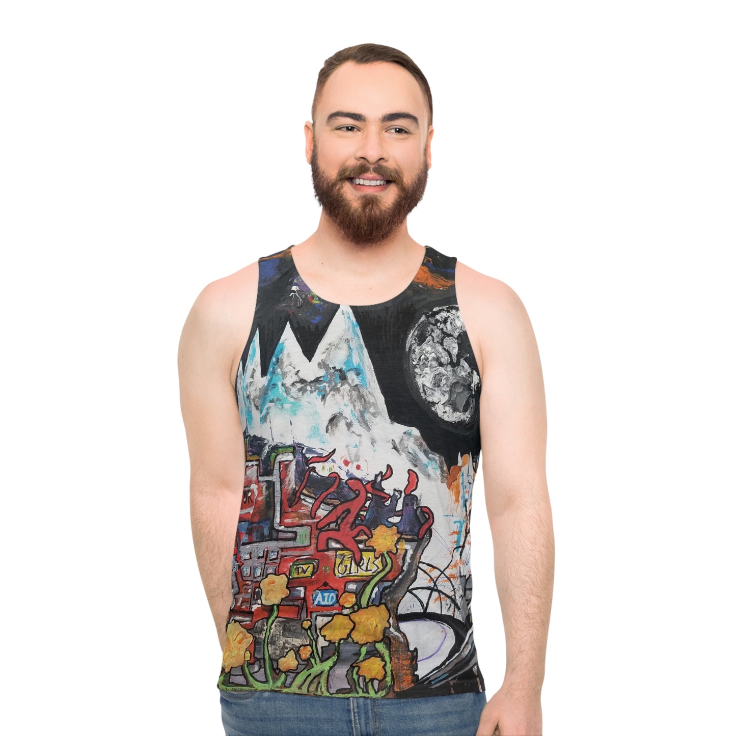 Radiohead Unisex Tank Top - Every Radiohead Album Together on Original Painting! Great Gift for Musicians!