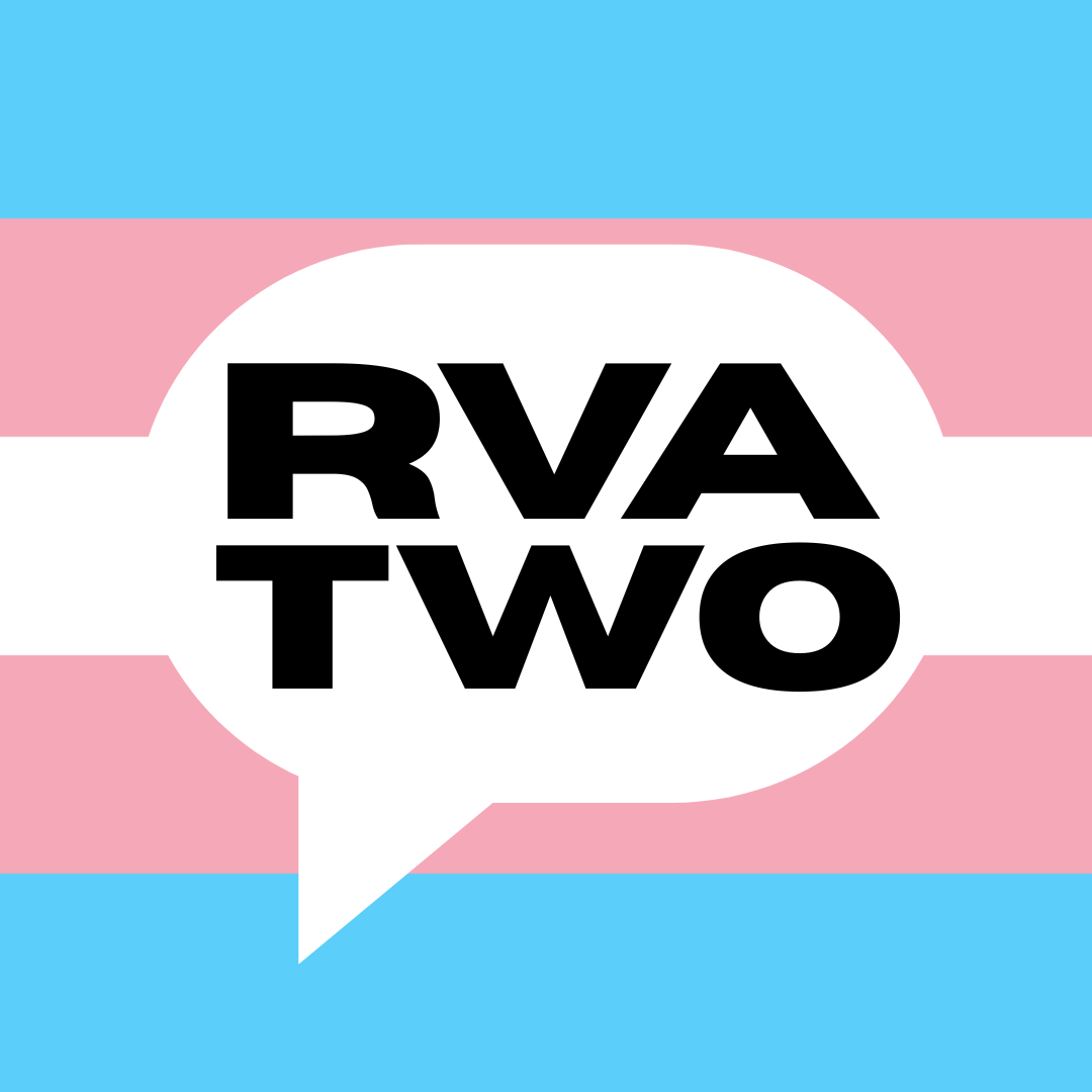 RVA TWO Trans Flag Sticker 2"x2"