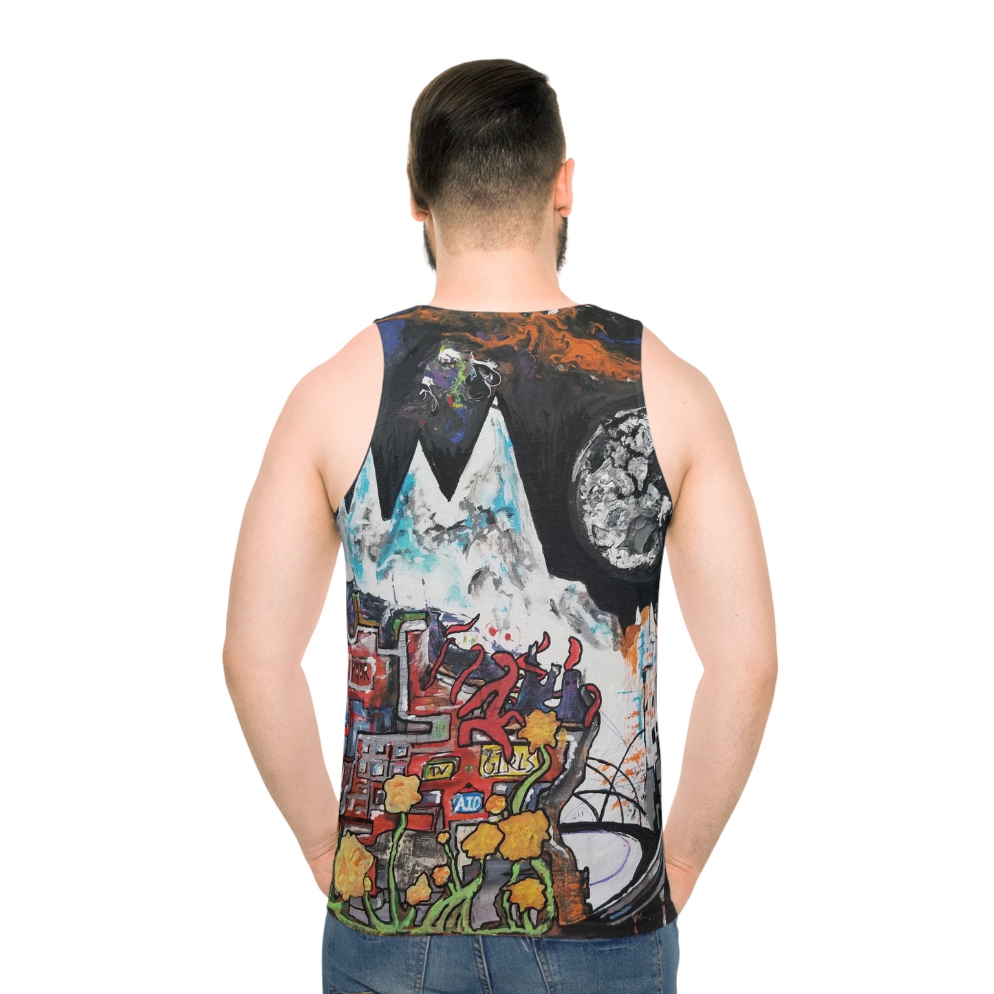 Radiohead Unisex Tank Top - Every Radiohead Album Together on Original Painting! Great Gift for Musicians!