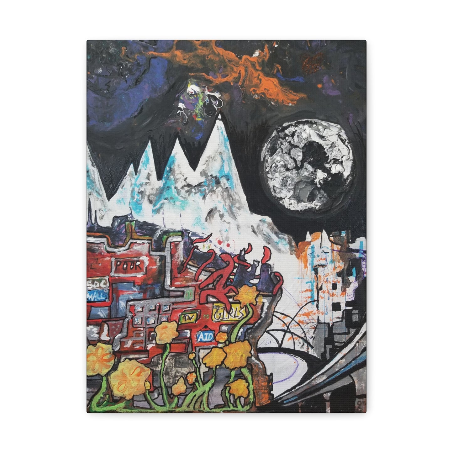 Radiohead Canvas Print - Album Cover Collage Painting - Every Radiohead Album Together on Original Painting! Great Gift for Musicians!