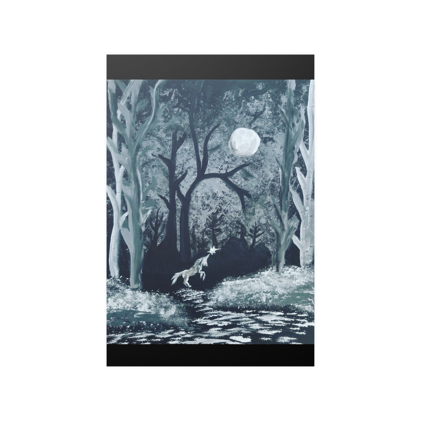 Unicorn Forest Painting on Poster Print!