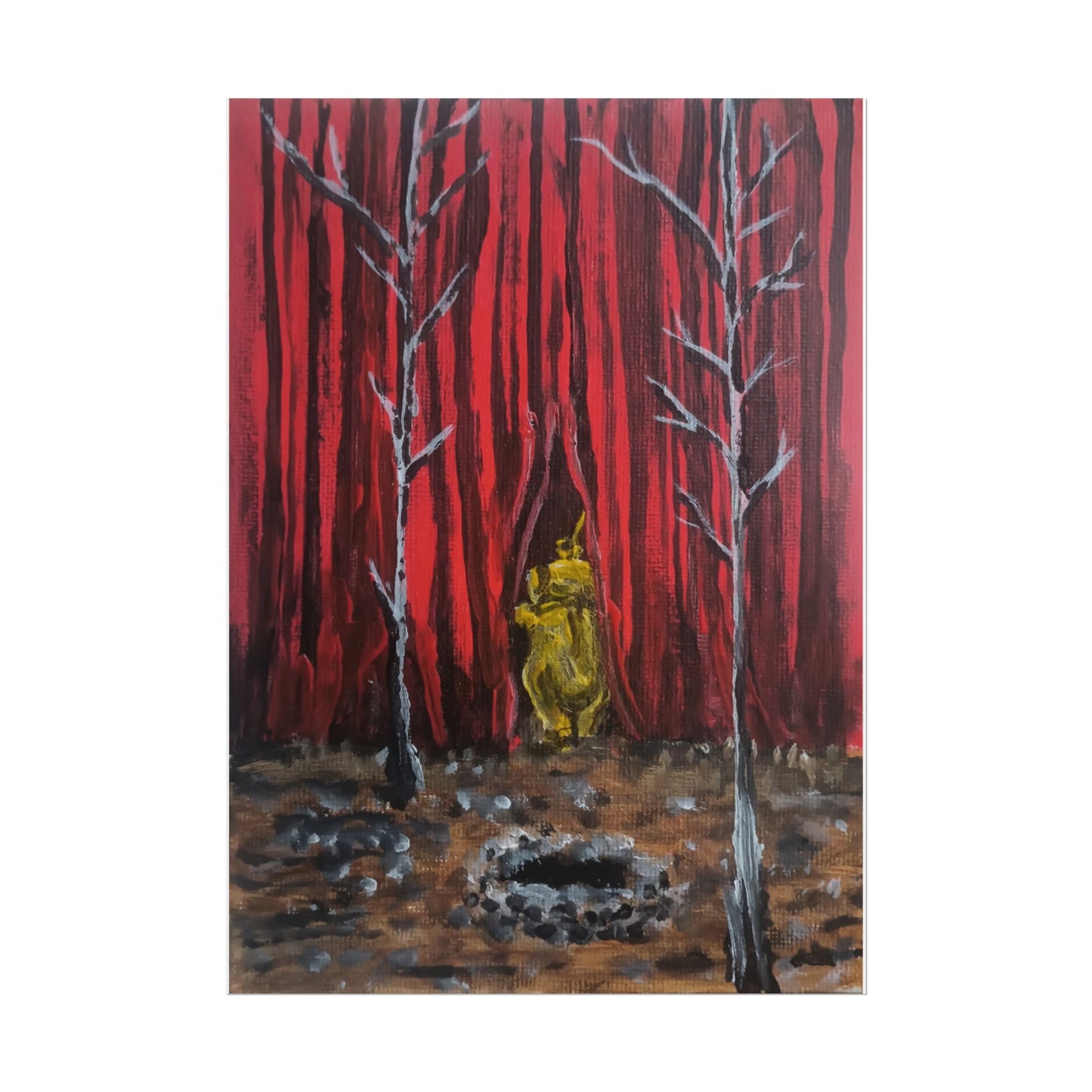 No! Don't Go In There! Teletubby Twin Peaks Painting Print