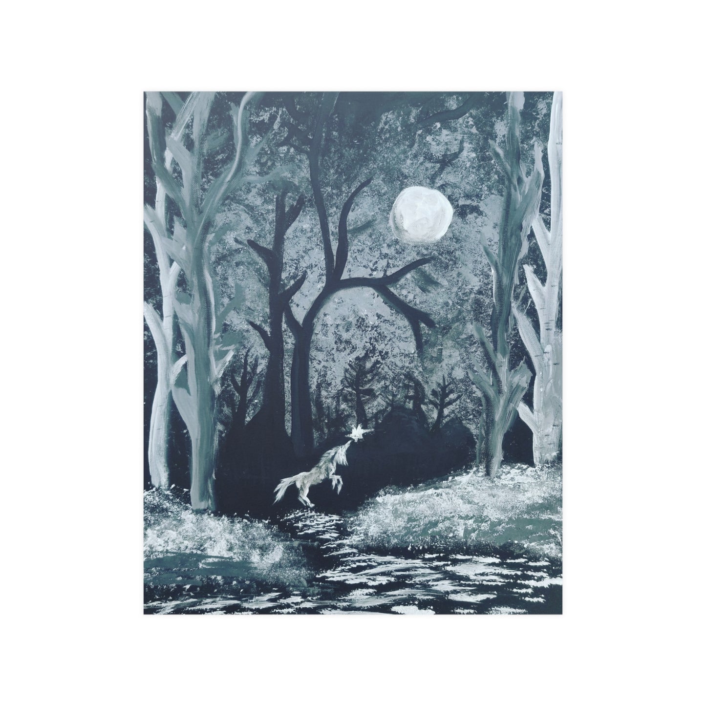 Unicorn Forest Painting on Poster Print!