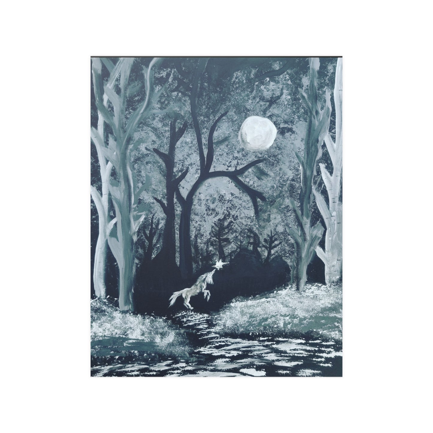 Unicorn Forest Painting on Poster Print!