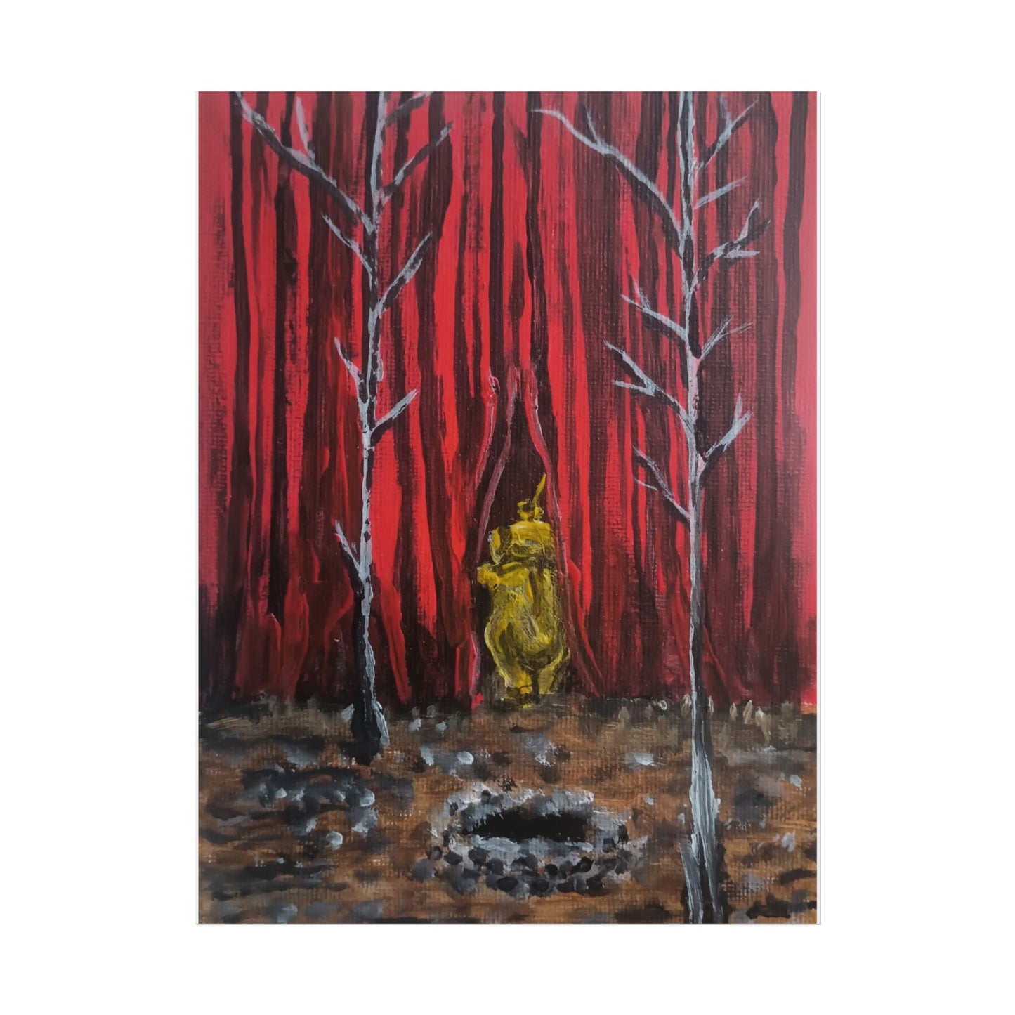 No! Don't Go In There! Teletubby Twin Peaks Painting Print