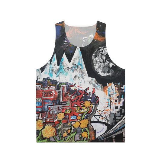 Radiohead Unisex Tank Top - Every Radiohead Album Together on Original Painting! Great Gift for Musicians!