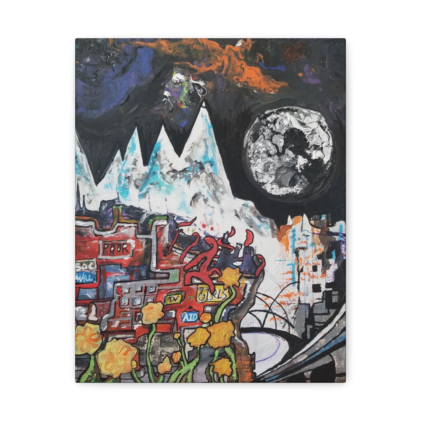 Radiohead Canvas Print - Album Cover Collage Painting - Every Radiohead Album Together on Original Painting! Great Gift for Musicians!