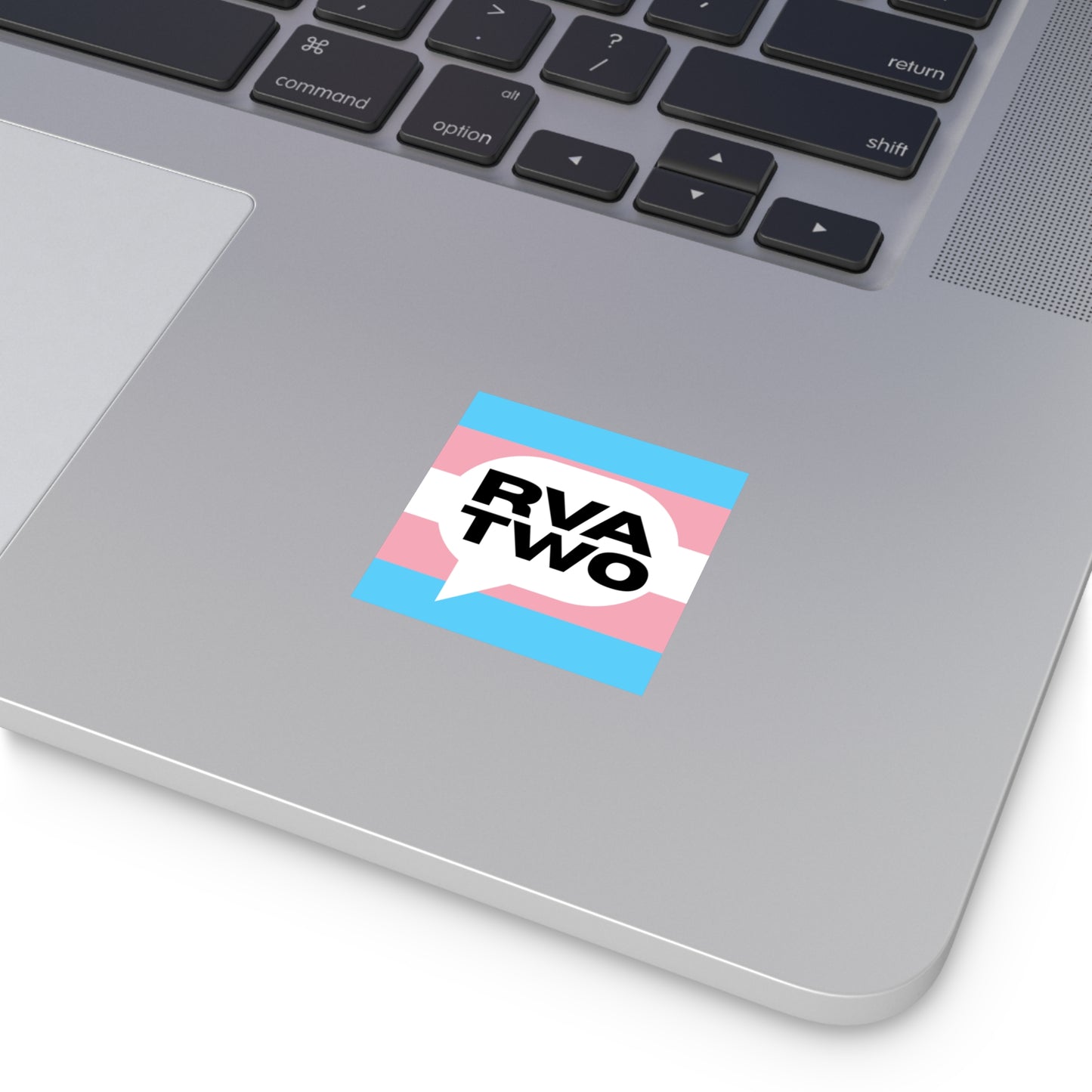 RVA TWO Trans Flag Sticker 2"x2"