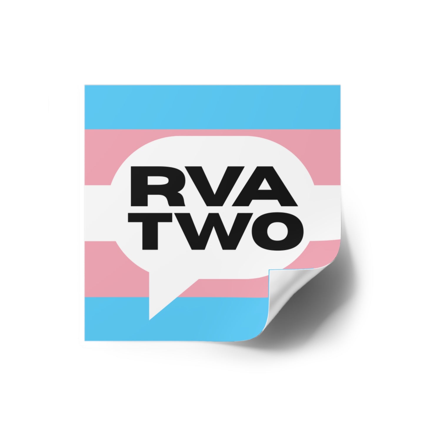 RVA TWO Trans Flag Sticker 2"x2"