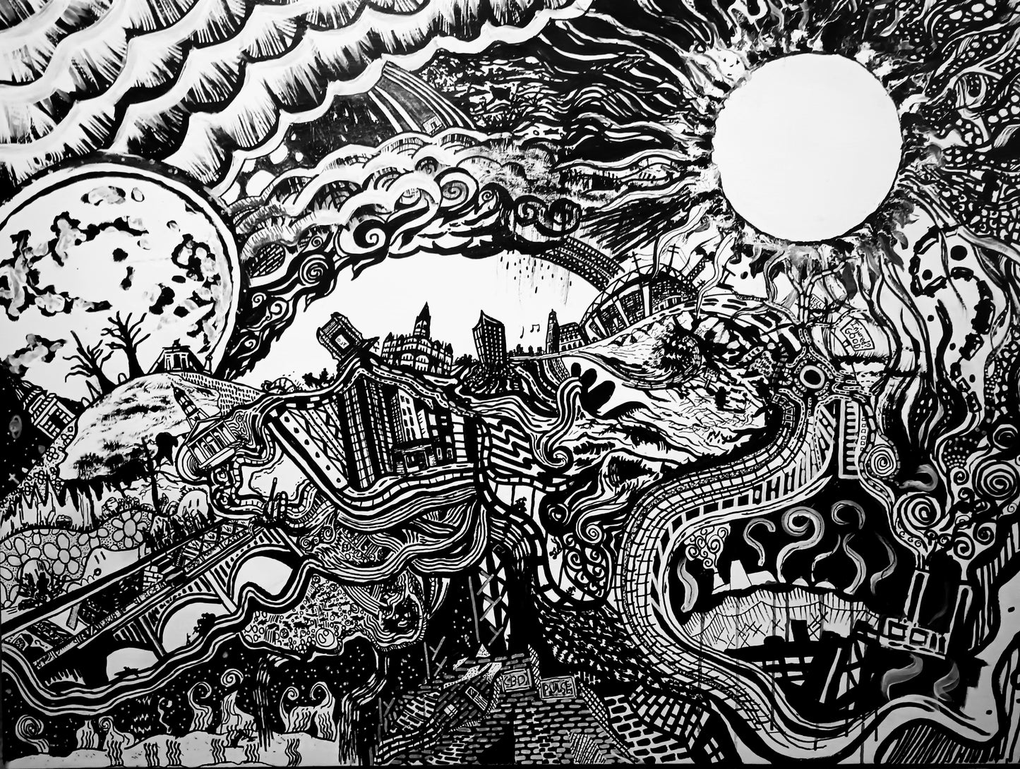 RVAGRAYS Original 4'x3' Acrylics & Ink on Wood