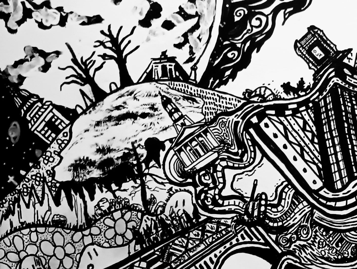 RVAGRAYS Original 4'x3' Acrylics & Ink on Wood