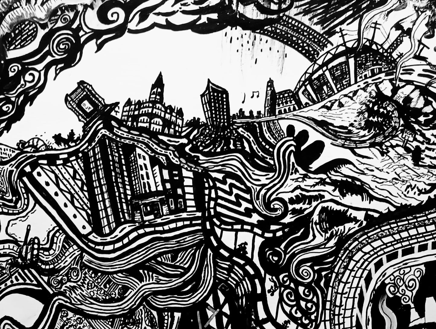 RVAGRAYS Original 4'x3' Acrylics & Ink on Wood
