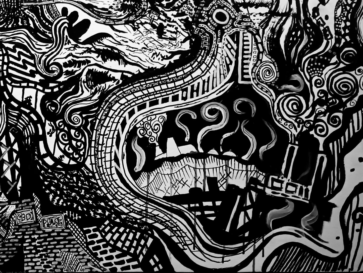 RVAGRAYS Original 4'x3' Acrylics & Ink on Wood