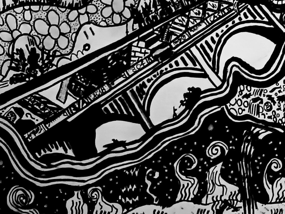 RVAGRAYS Original 4'x3' Acrylics & Ink on Wood