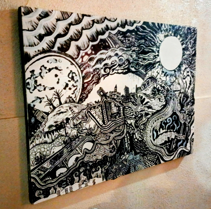 RVAGRAYS Original 4'x3' Acrylics & Ink on Wood